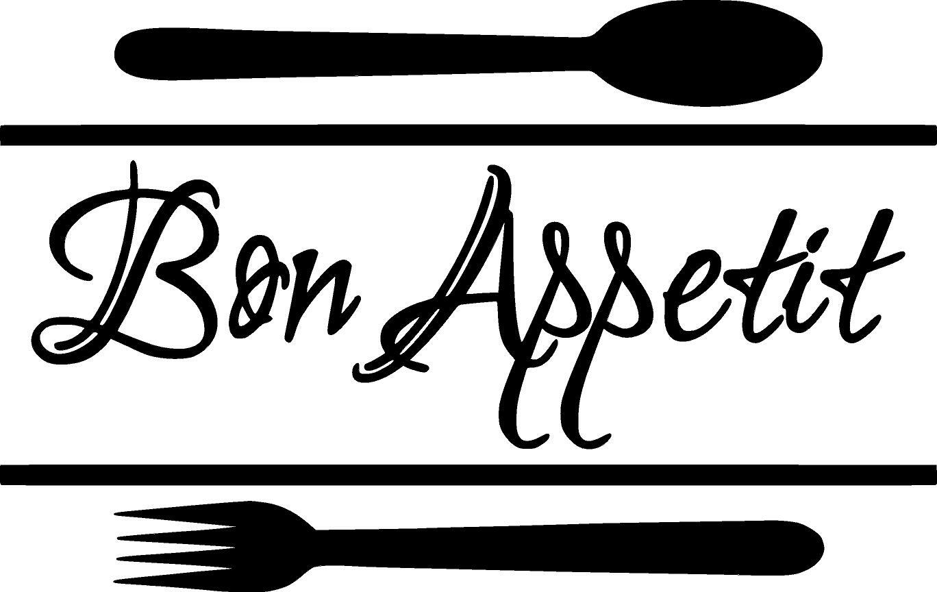 Bon Appetit Fork Spoon Vinyl Decal Home Décor 12″ x 18″