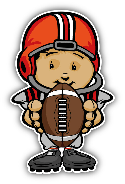American Football Player Sport Cartoon Car Bumper Sticker Decal