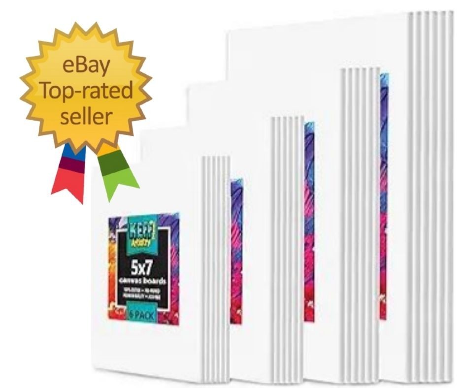 24-Pack Canvas for Painting, 6 of 5X7, 8X10, 9X12,11X14 Painting Canvas Boards