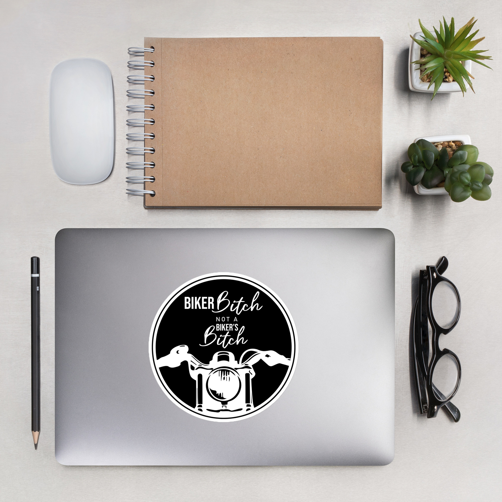 Biker Bitch – Circle Bumper Sticker