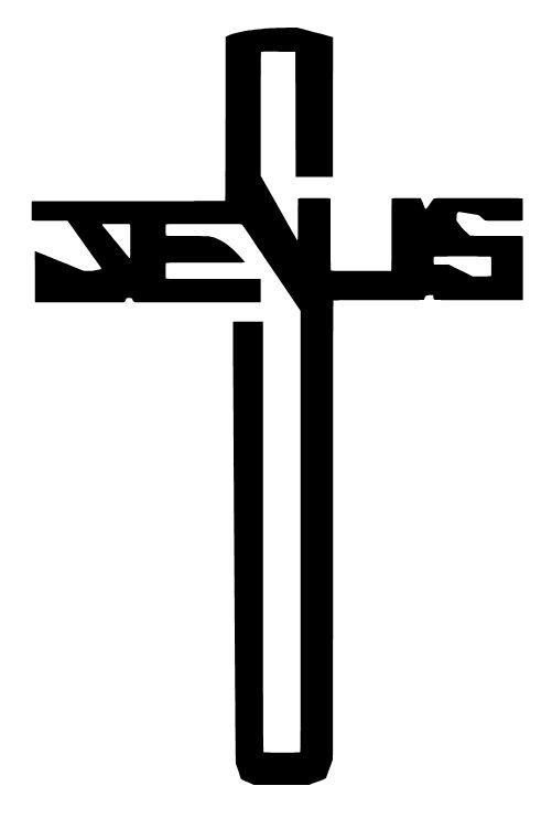 JESUS CROSS VINYL DECAL STICKER CHRIST GOD CHURCH CHOOSE COLOR