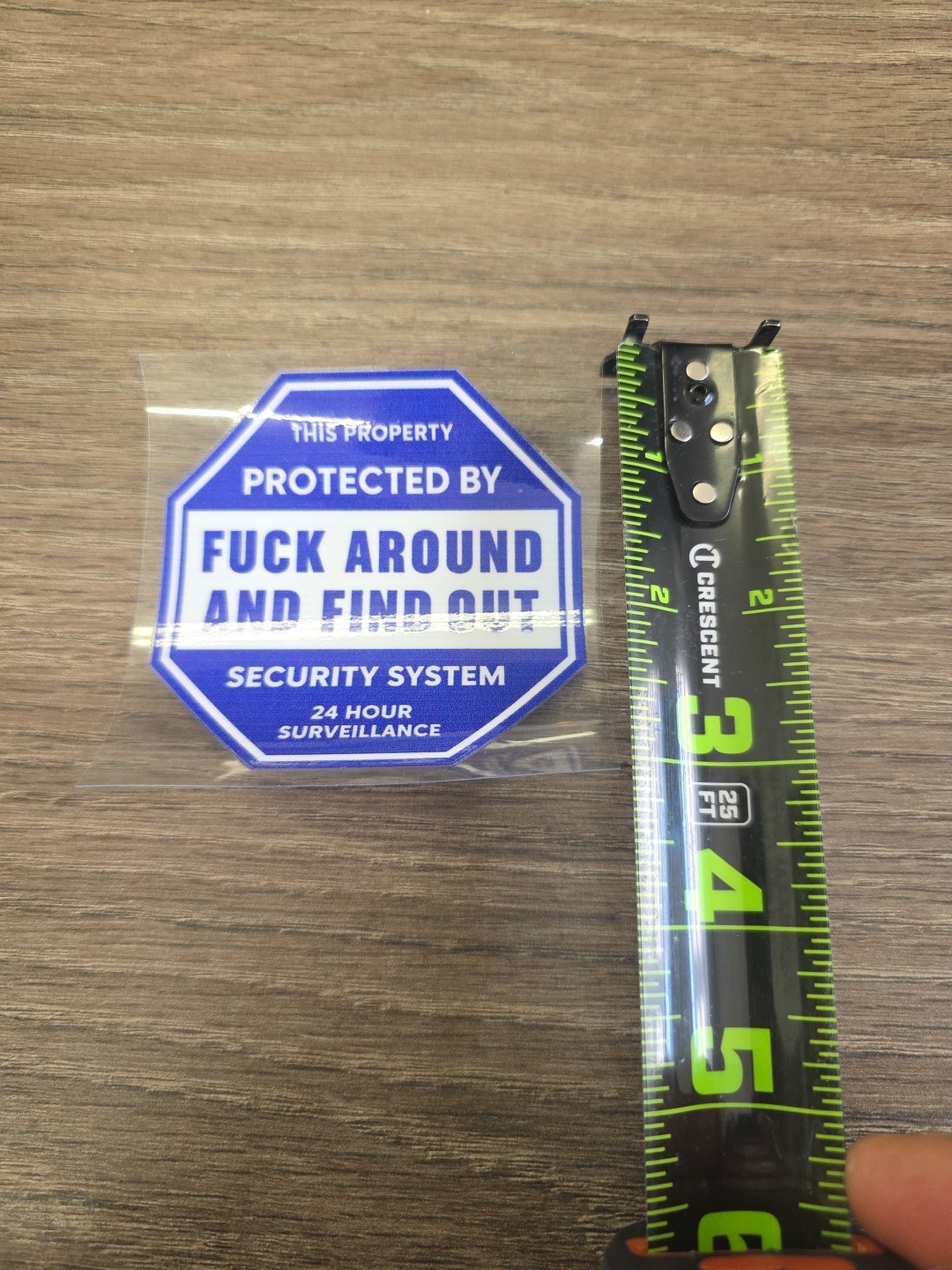 Security Warning Window UV DTF Decal Sticker Waterproof FAFO