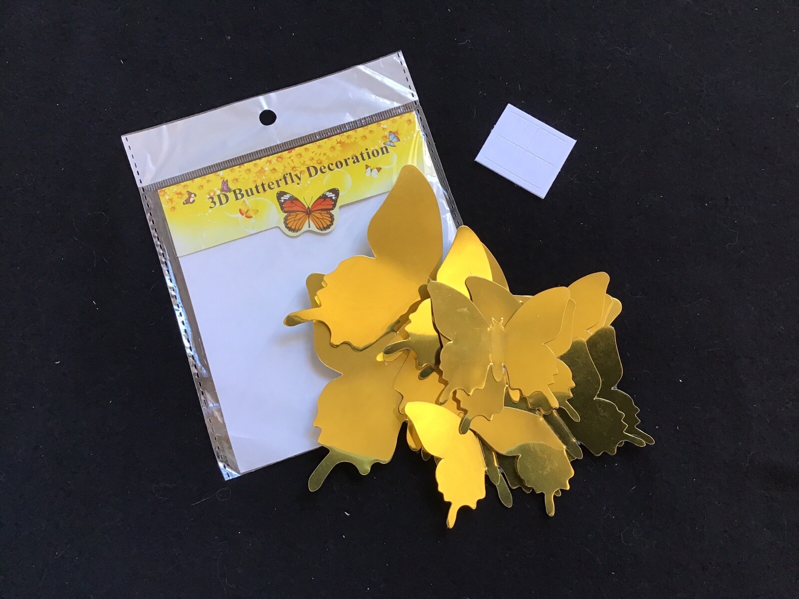 Set Of 12 Gold Mirror 3D Butterfly Wall Sticker Party Decor Butterfly Sticker