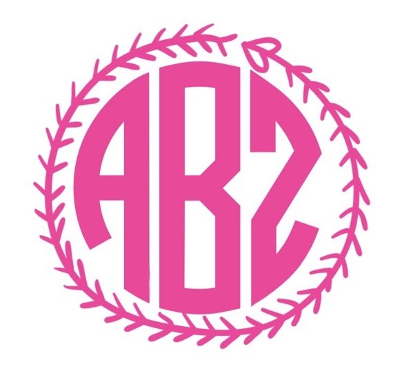 Circle Monogram Vinyl Decal Sticker Custom Personalized Letters Initials