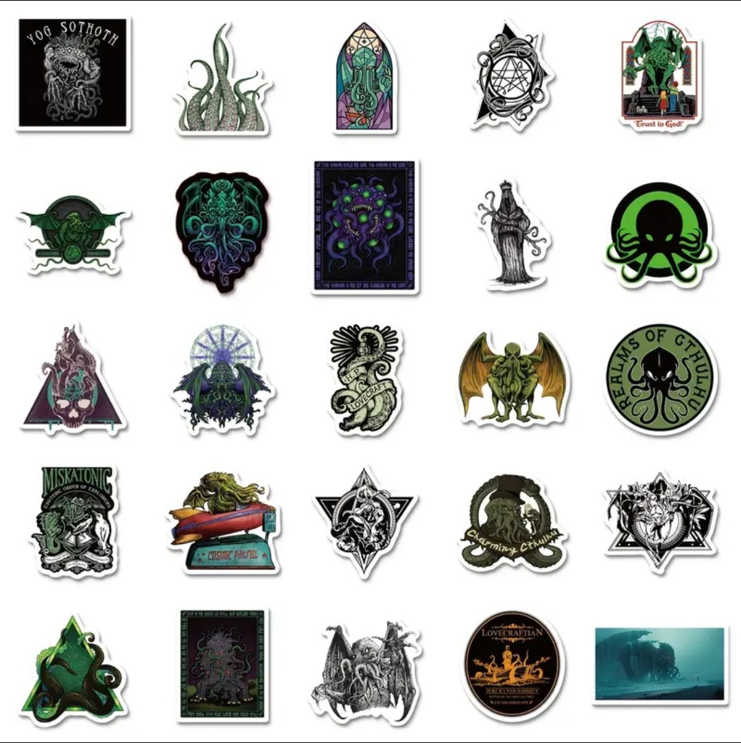 10 PCS Cthulhu H. P. Lovecraft Lovecraftian Stickers BRAND NEW