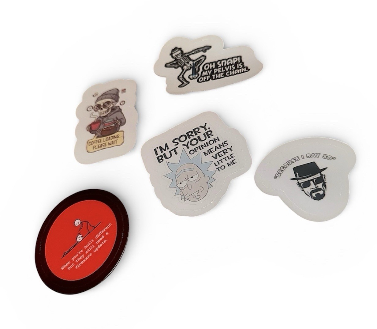 Funny Vinyl Meme Stickers (5 PCS) Waterproof Decal for Indoor/Outdoor