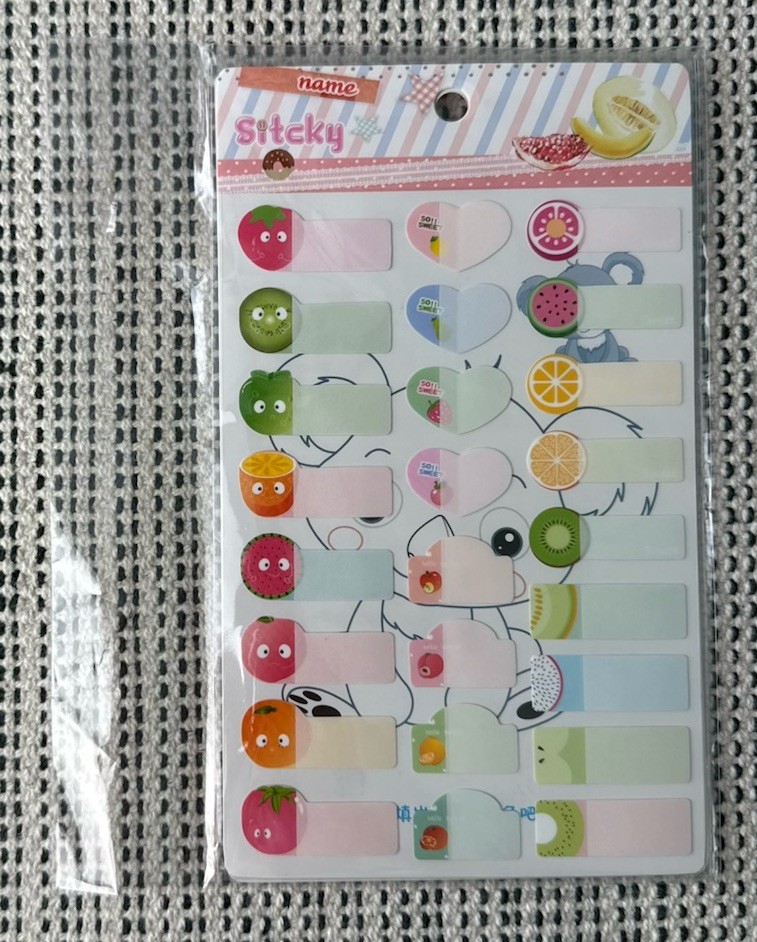 NEW 2Pk 49Pcs Flower Fruits Blank Name Tag Label Tab Stickers Book Bottle Etc
