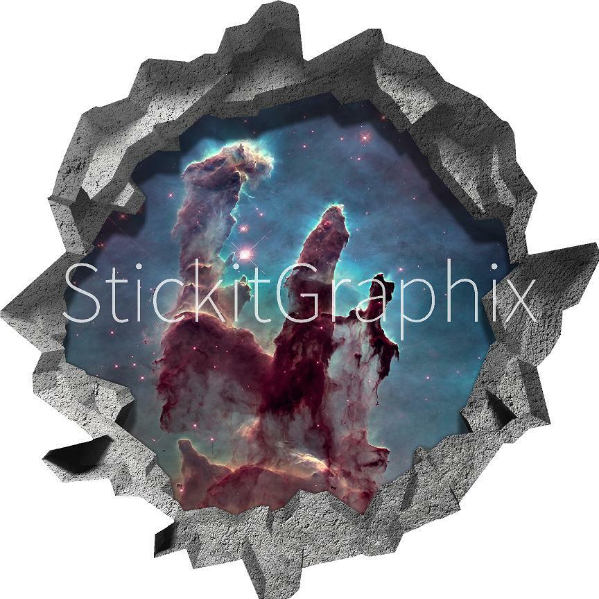Hole in the Wall PILLARS of CREATION Nebula 3D Wall Decal Vinyl Wall Sticker