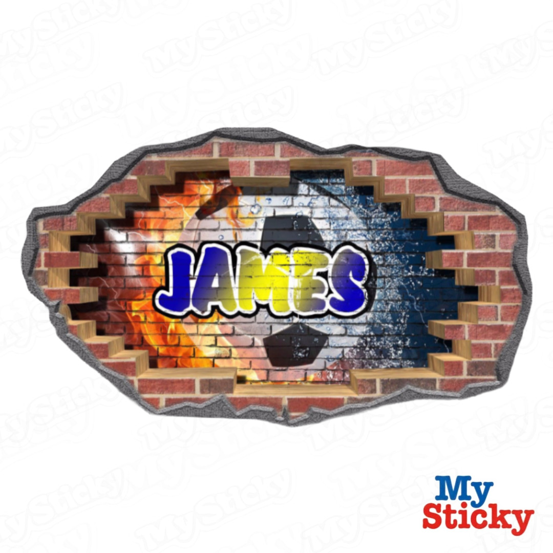 3D Graffiti Name Custom Vinyl Wall Sticker DIY Room Decor Mural Wall Crack