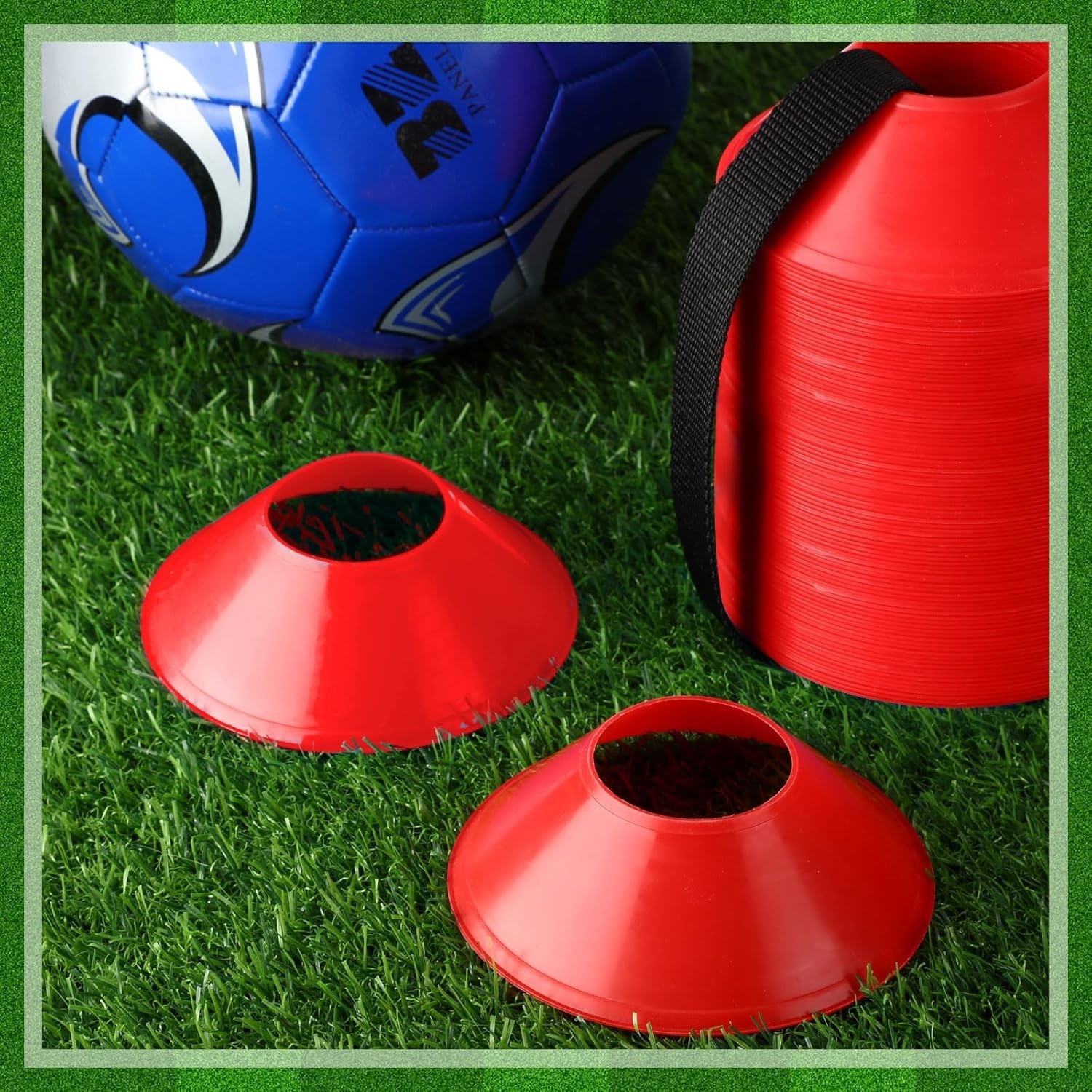 100 Mini Soccer Cones – 5″ Agility Training Discs for Kids Sports Drills, Access