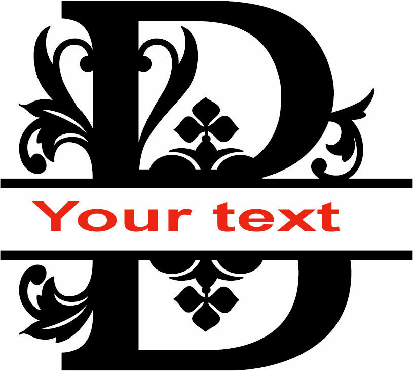 Personalized Initial Monogram Design Fonts Split Letters Logo decal sticker