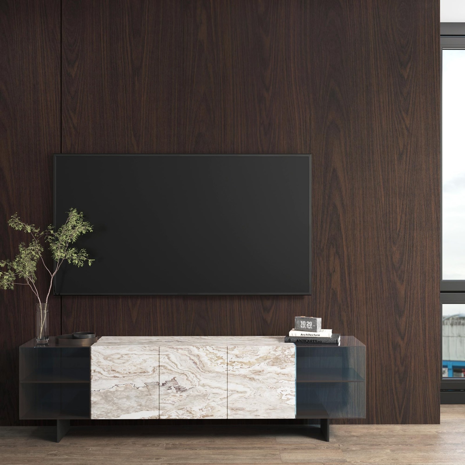 JSEVEM 16″×354″ Dark Brown Black Walnut Wood Wallpaper Peel and Stick Darke