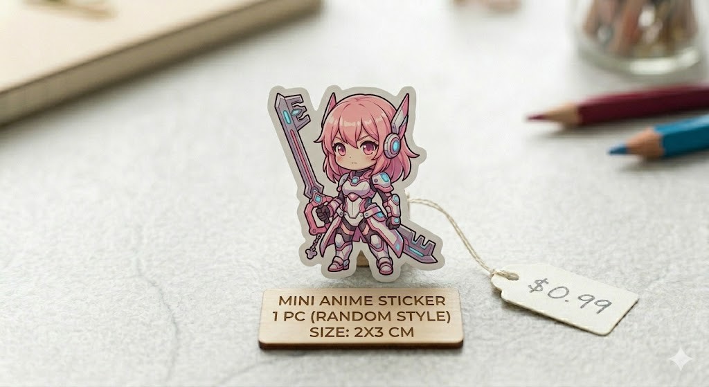 1x Mini Anime Sticker Random Style 2x3cm Cute Waterproof Decal Vinyl Phone DIY