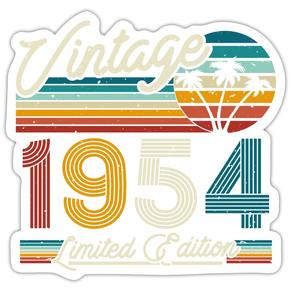 Vintage 1954 Limited Edition 70th Birthday Gift Sticker, max. 4 x 4″