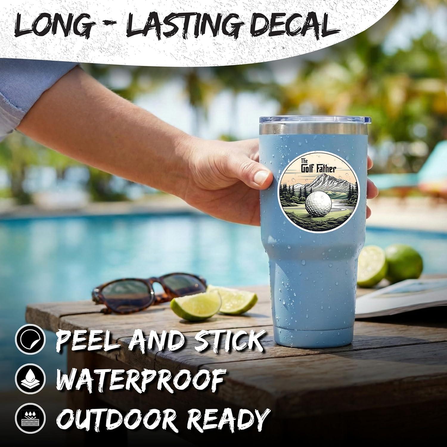The Golf Father Sticker 4 Inch Parody Godfather Dad – Waterproof Vinyl Decal for