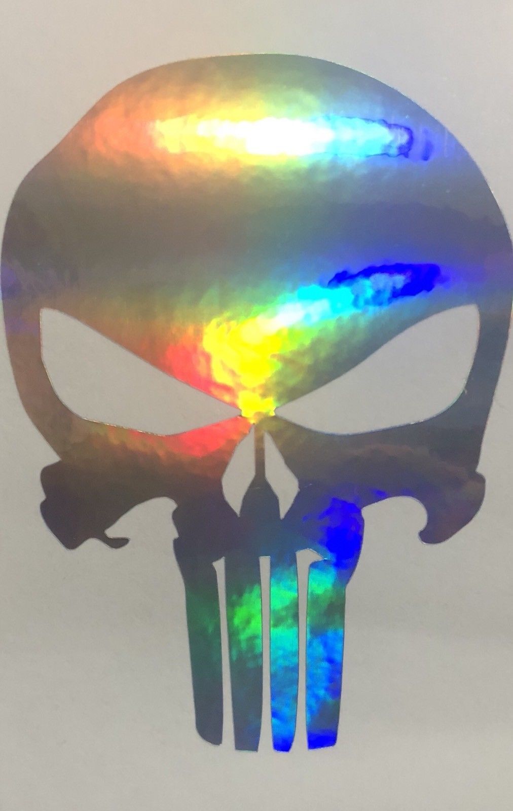 2 Punisher Decals Punisher Skull Military Holographic Oil Slick
