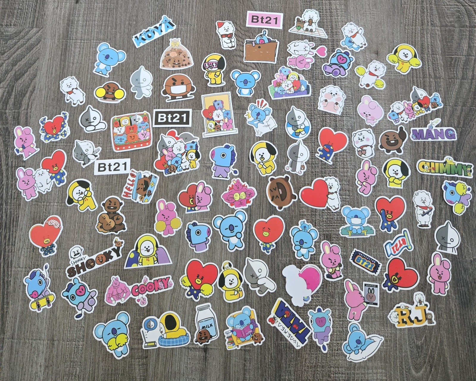BT21 Stickers 10 Pcs set- all 8 characters plus 2 extra stickers