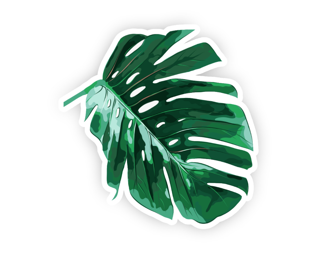 Aesthetic Green Leaf Leaves Palm Tree Green Vinyl Decal Laptop Car Sticker