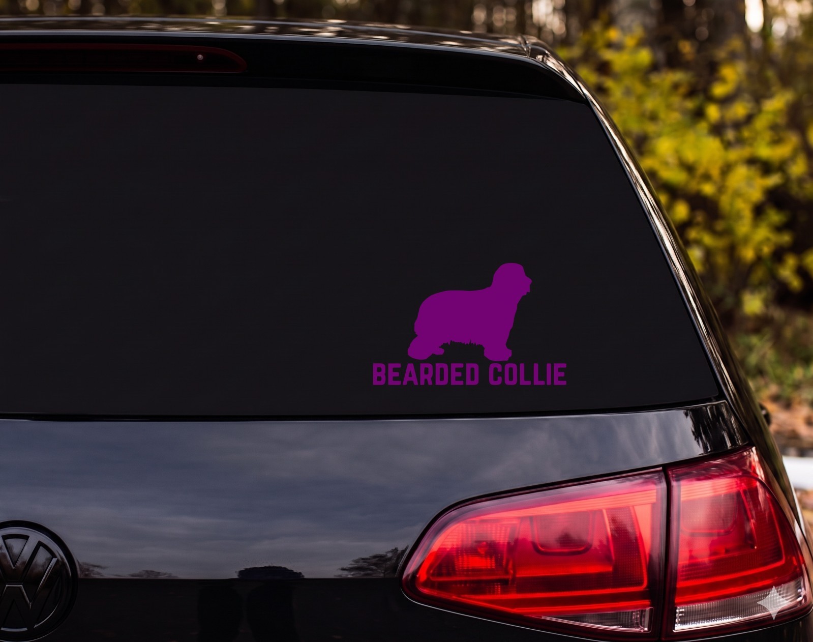 Bearded Collie Dog Silhouette Die Cut Vinyl Decal Car Laptop | Dog Lover Gift