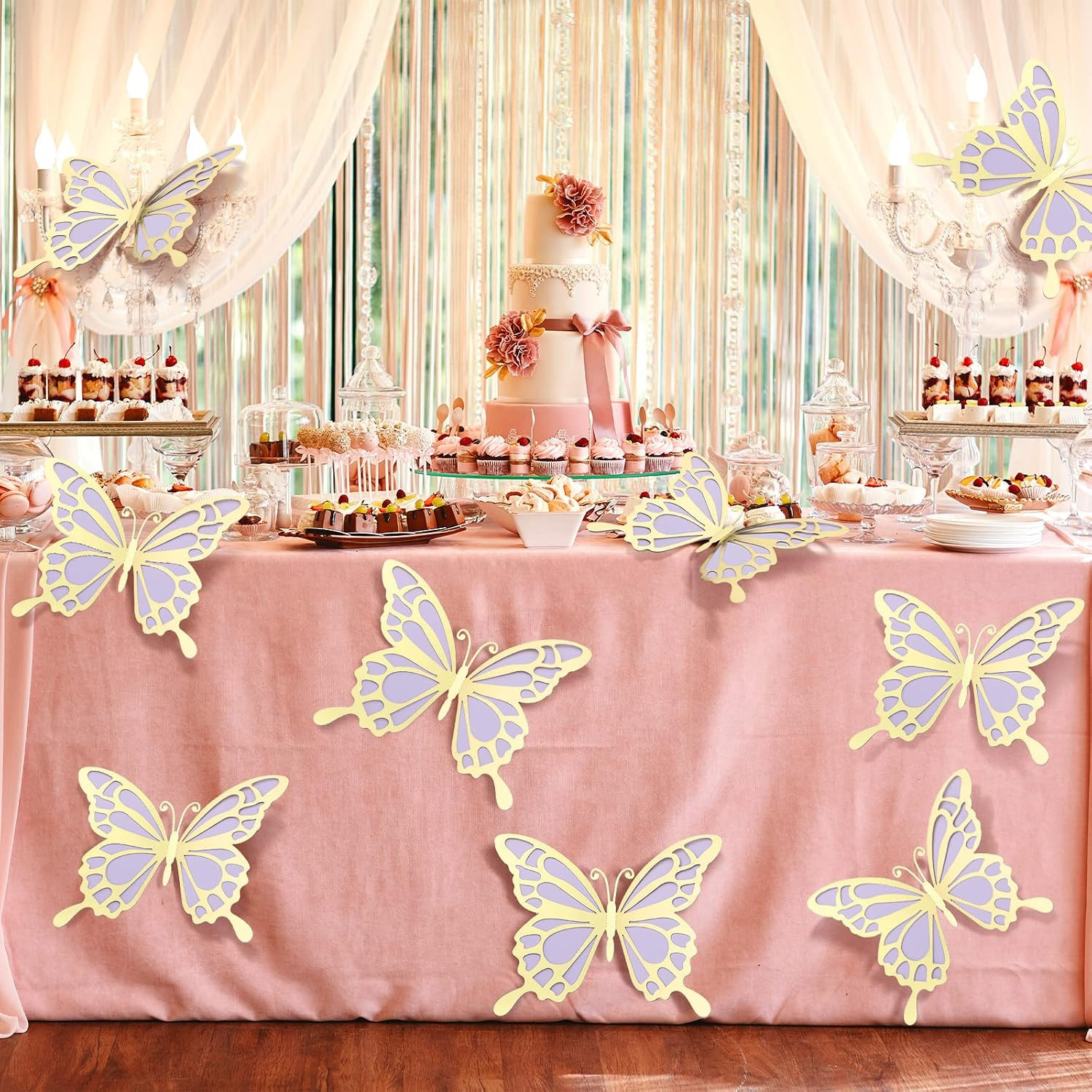 12 Pcs 3D Large Butterfly Party Decoration 12 Inch 10 Inch Big Butterfly Centerp