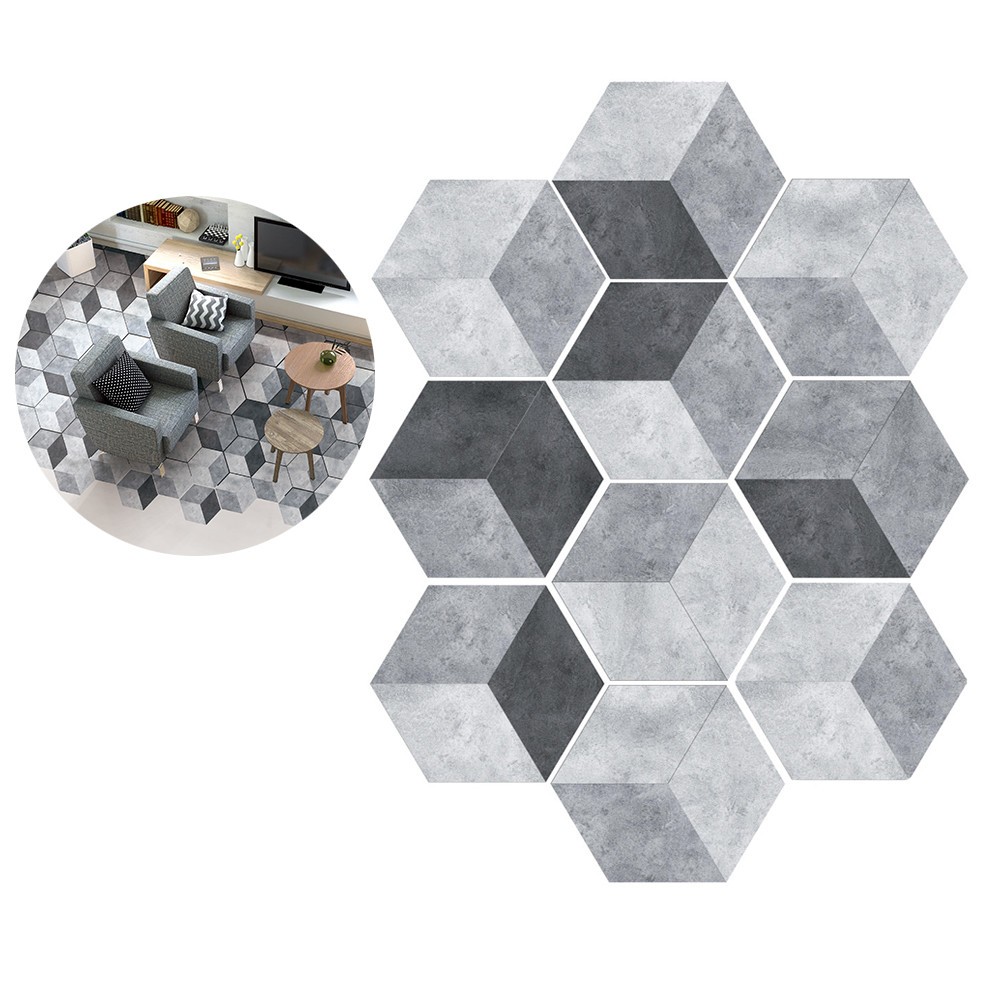 10 Pcs Anti Hexagonal Floor Stickers Self Adhesive PVC Tile Stickers