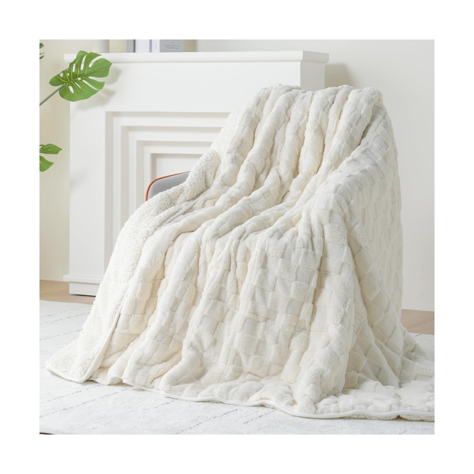 Kivik 15 lbs Weighted Blanket for Adults, Buttery Soft Checkered He… Fast Ship