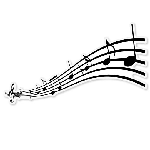 LOVE OF MUSIC musical notes Clef bumper sticker 5″ x 3″