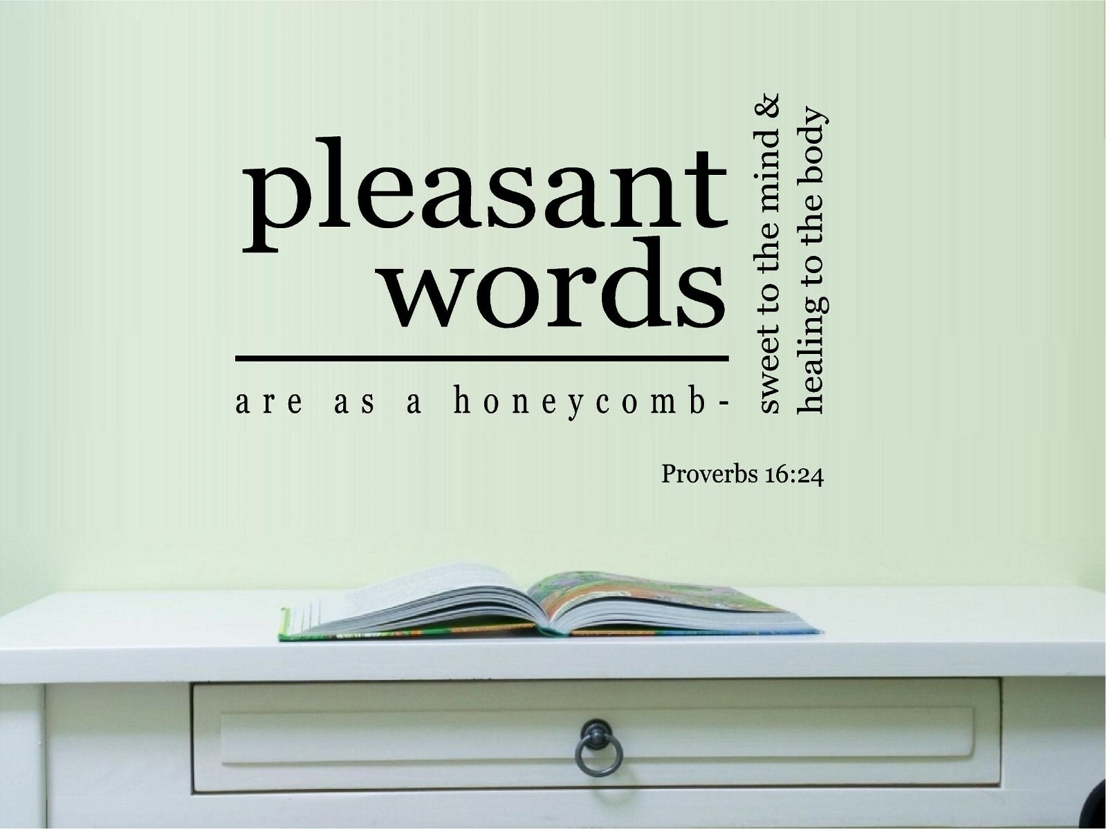 Pleasant Words Proverbs 16:24 Vinyl Decal Home Décor 12″ x 18″