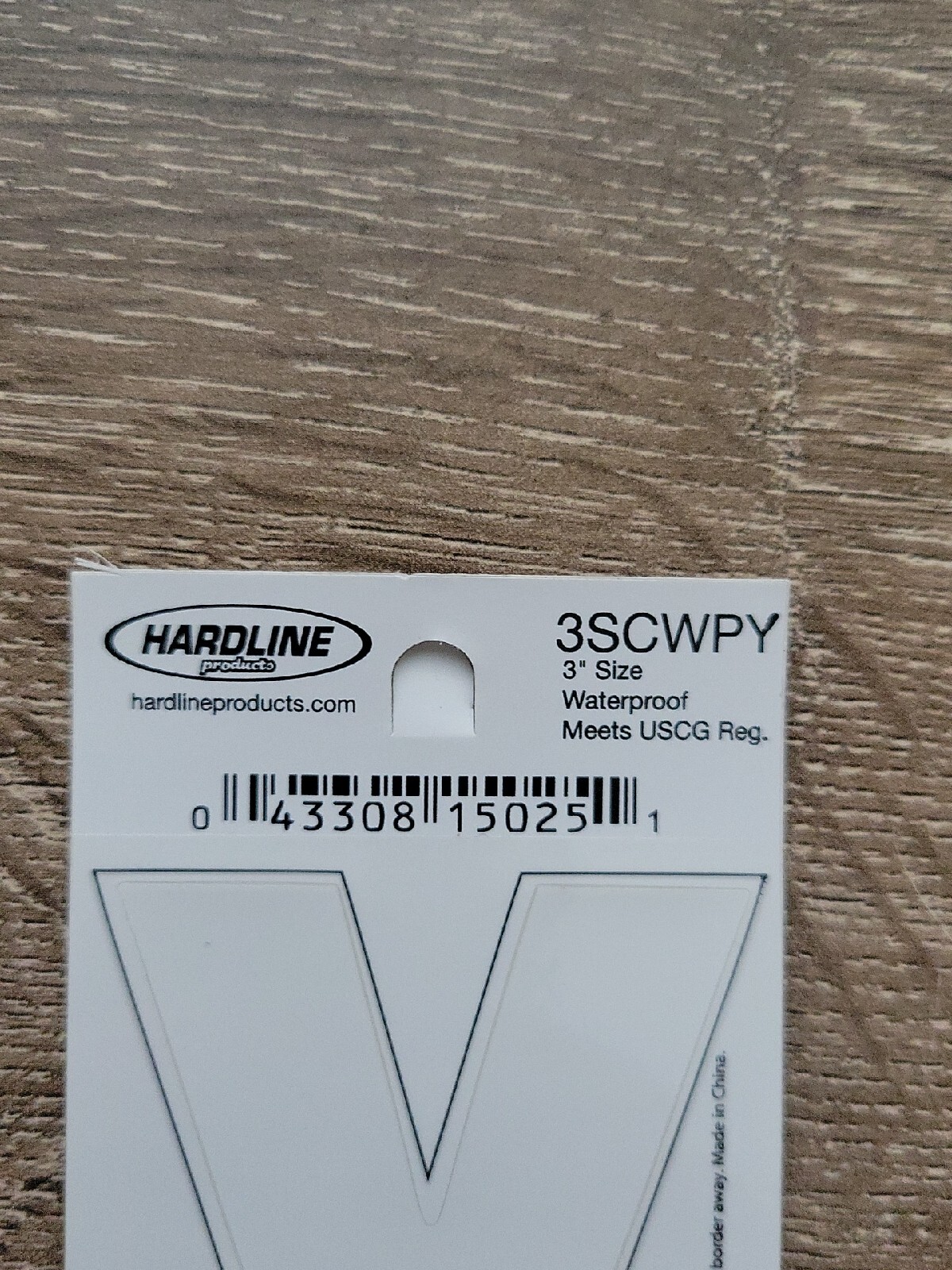 Hardline Self Adhesive Letter Y Glossy White 3″ Super Stick, Waterproof. 3SCWPY