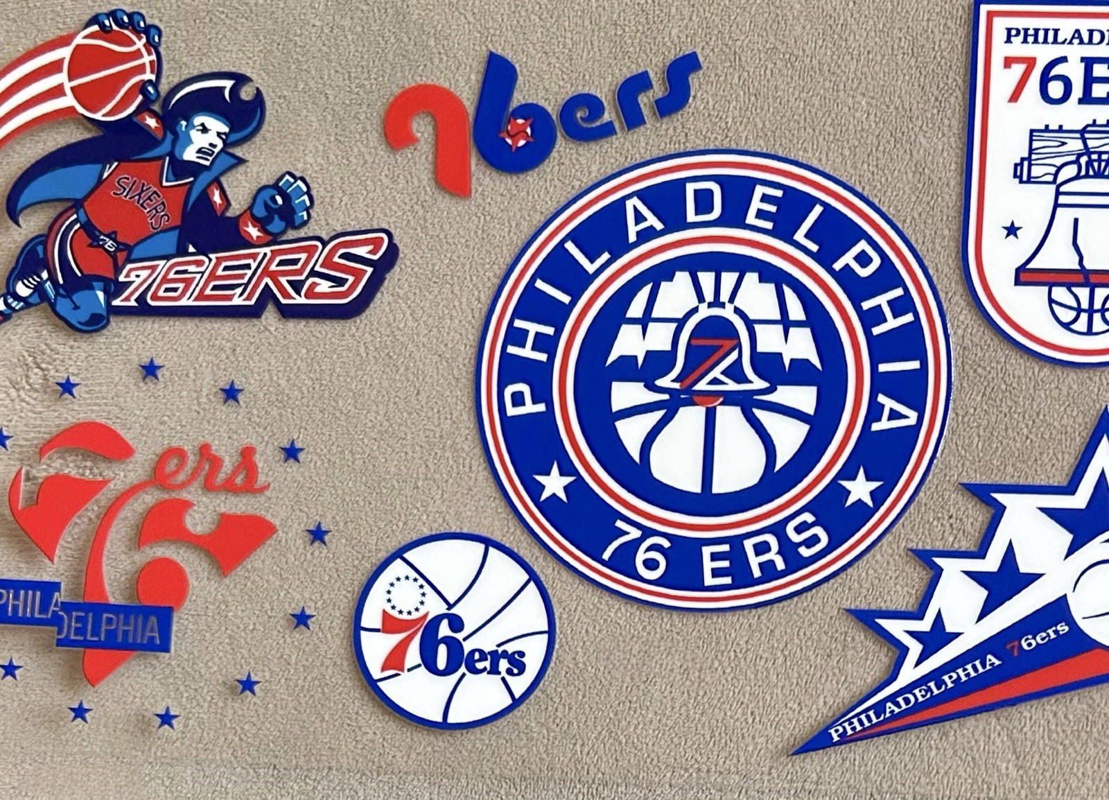 PHILADELPHIA Basketball Team UV DTF Vinyl Transfer Sticker Cup Wrap DIY Bottles