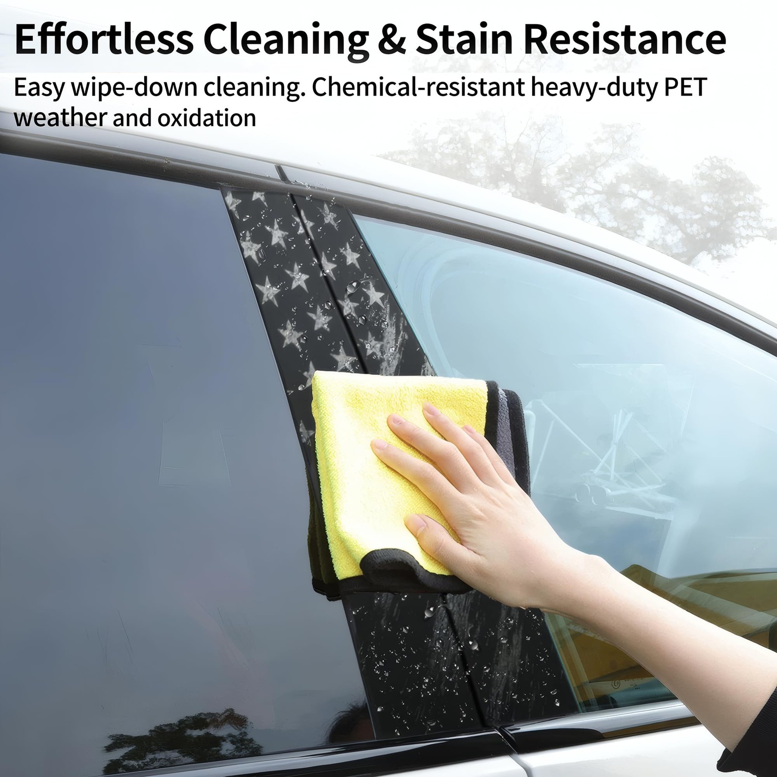 2PCS XL B-Pillar Vinyl Wrap Set 12.6″×23.6″ (Cut-to-Fit), Waterproof Car B Pi…
