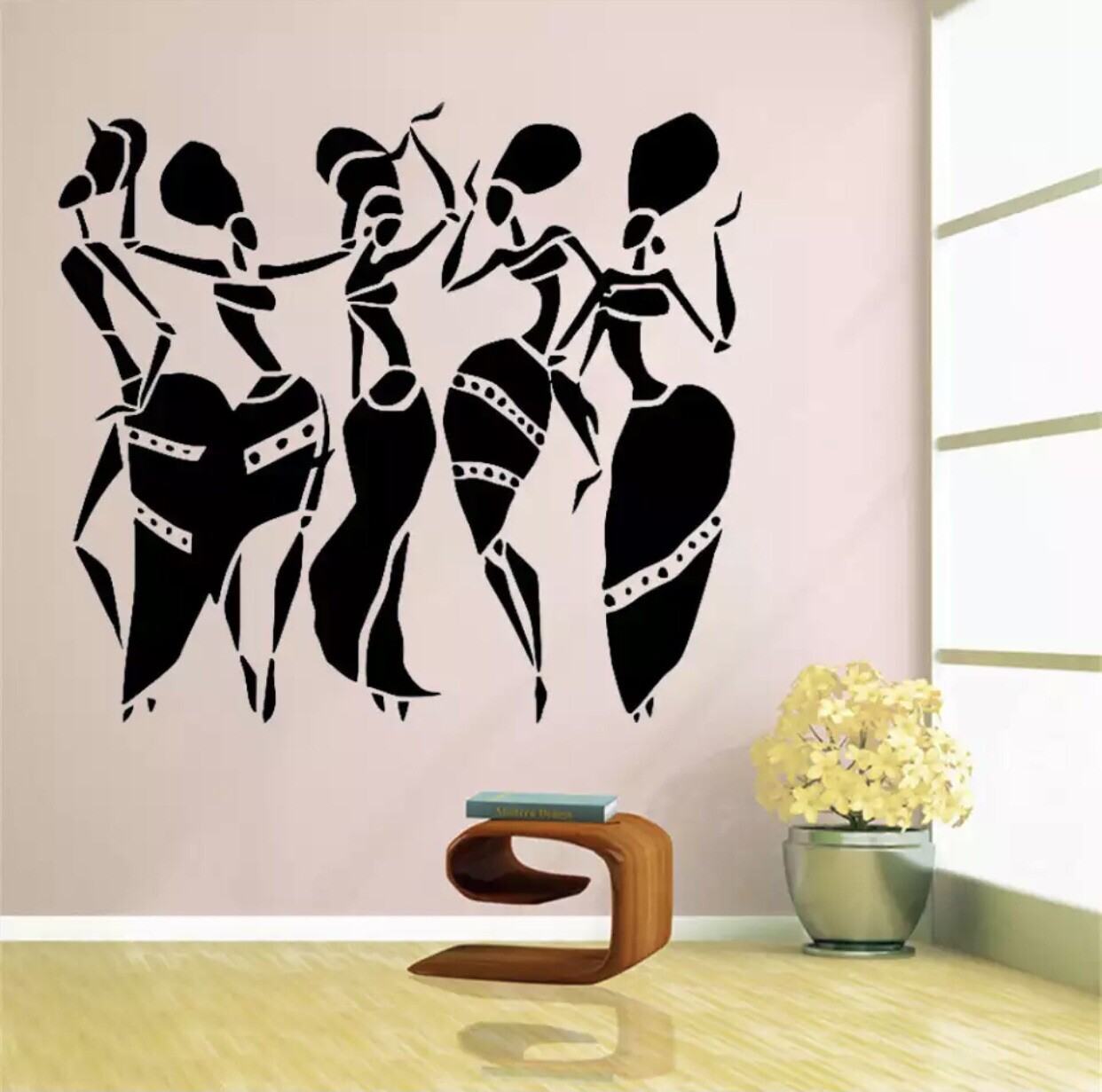 Tribal Ladies Theme Black Silhouette Decal Home Wall Accent Wall Decal Sticker