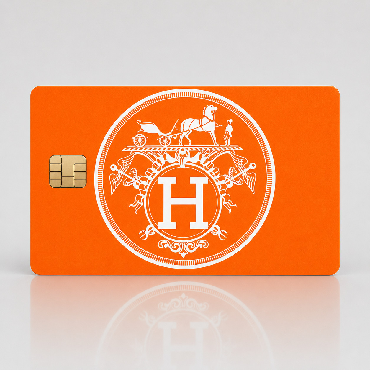 Orange Luxury H Monogram Luxury Designer Brand Debit Card Credit Card Skin