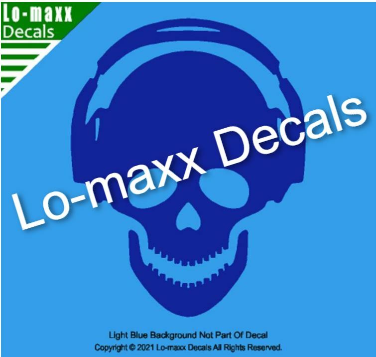 Skull And Headphones Rock And Roll Music Superior Quality Die Cut Vinyl Decal