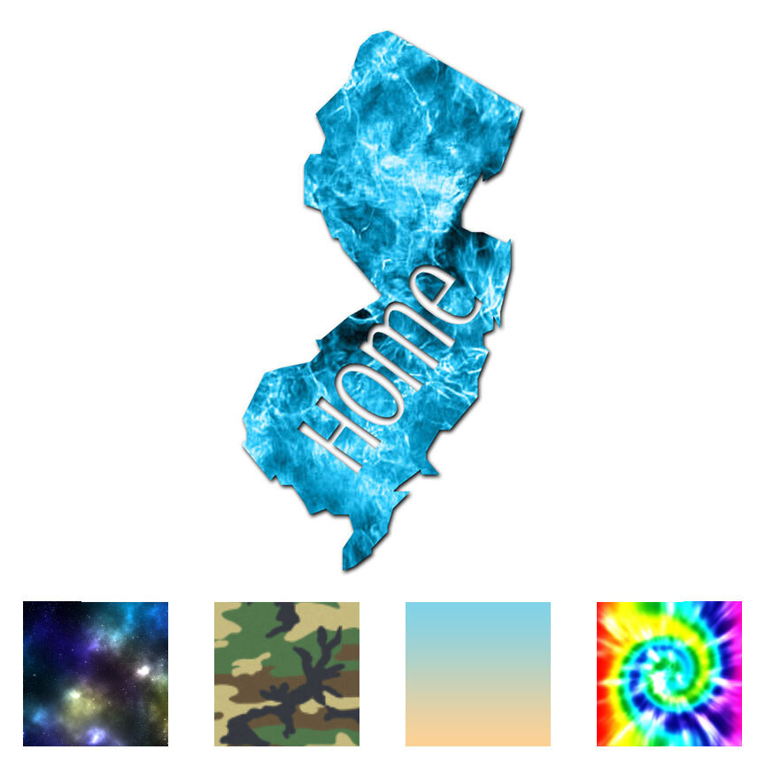 New Jersey Home State – Decal Sticker – Multiple Patterns & Sizes – ebn3832