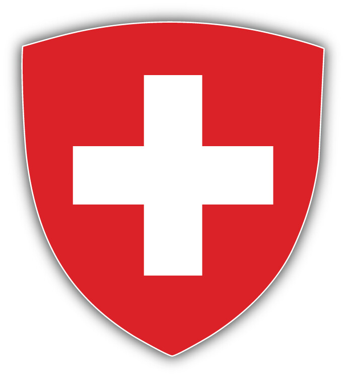 Switzerland World Flag Shield Car Bumper Sticker Decal