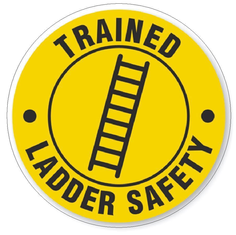 Trained Ladder Safety Hard Hat Sticker Decal