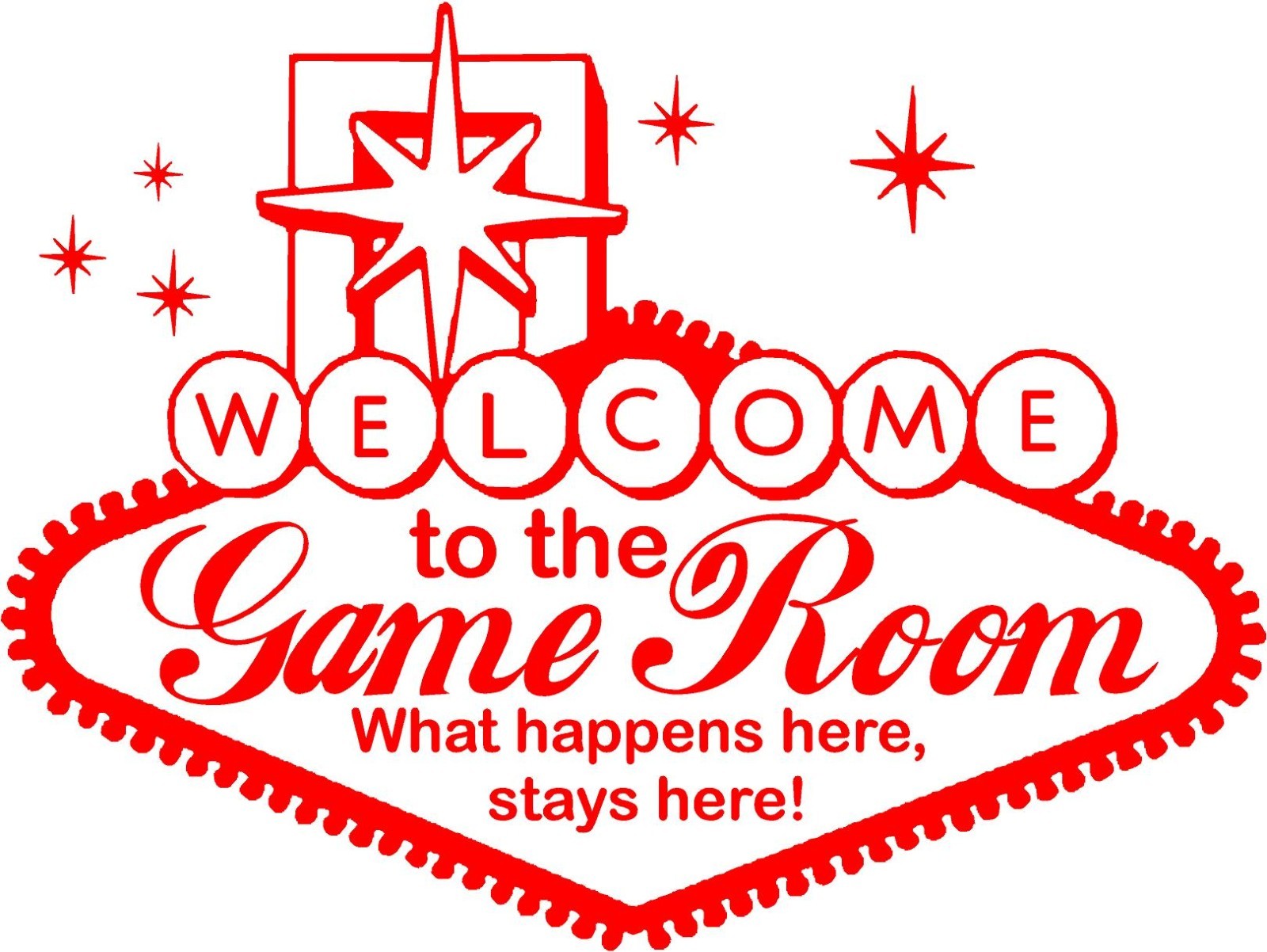 Las Vegas Game Room Sign personalized name Vinyl Decals Murals wall art decal