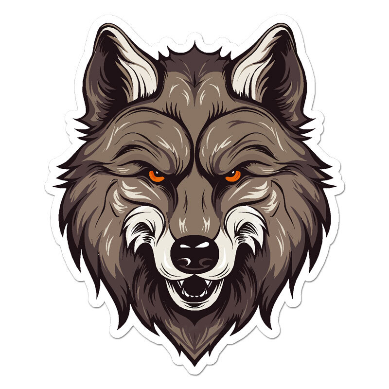 Wolf Head, Vinyl Decal Sticker, Indoor Outdoor, 3 Sizes, #11229