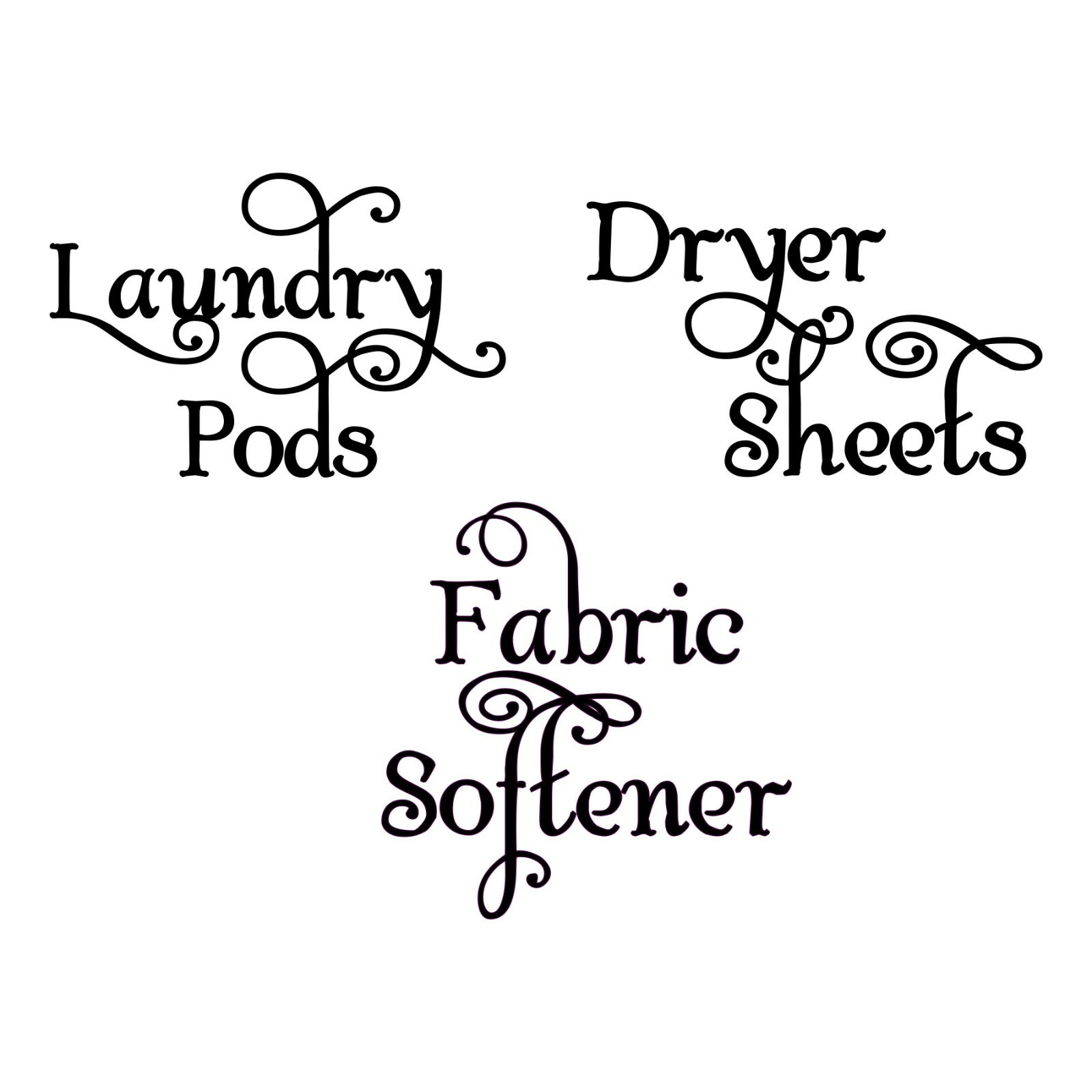 LAUNDRY ROOM v2 SET Vinyl Decals Laundry Pods Fabric Softener Dryer Sheets Swash