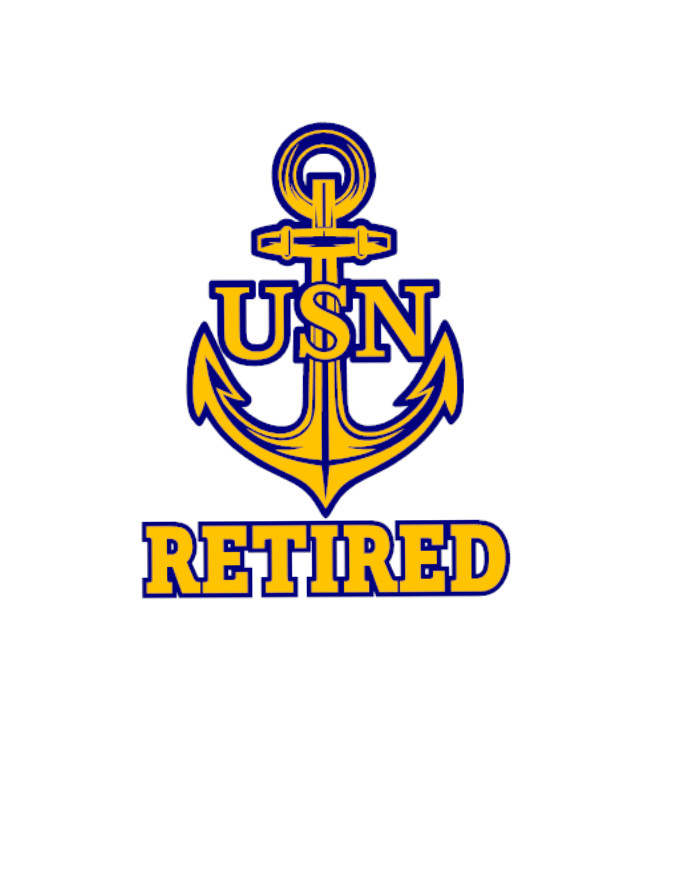U.S. NAVY RETIRED with ANCHOR Vinyl Window Decal/Sticker NAVY