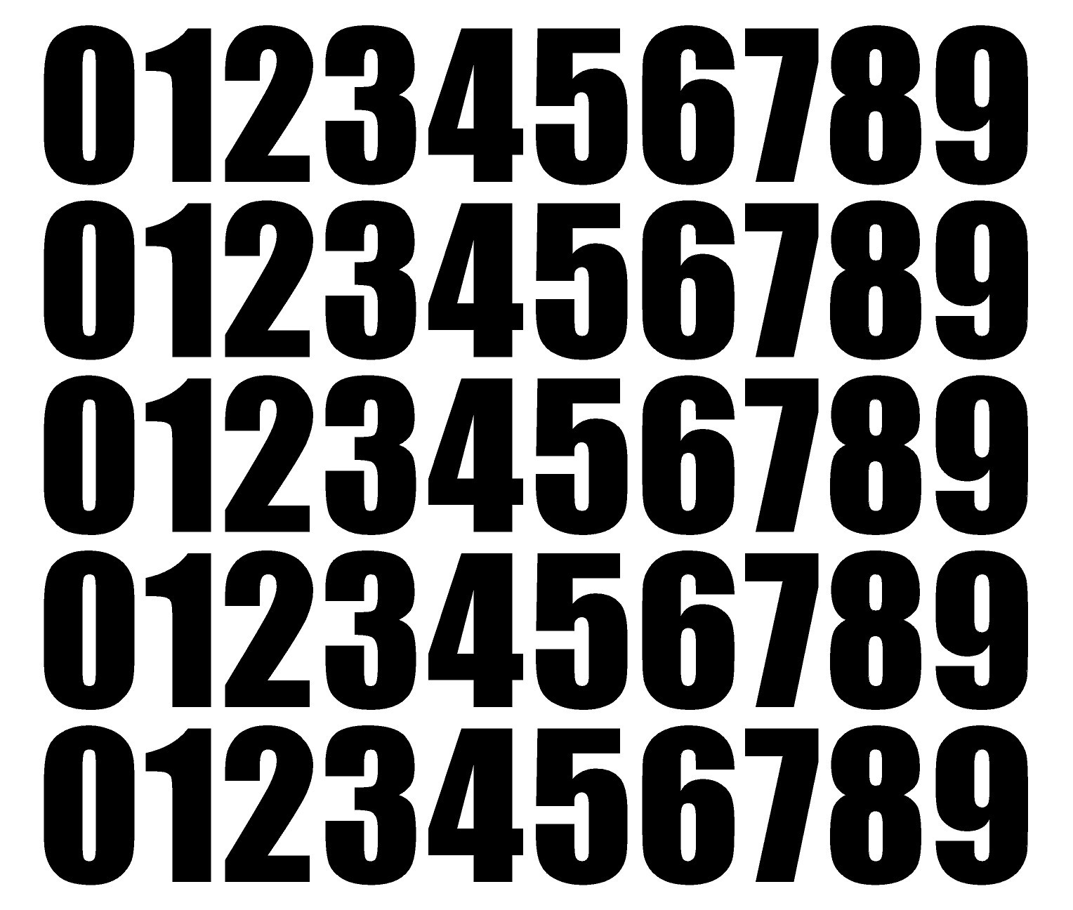 0 1 2 3 Numbers Die Cut Vinyl Decals Waterproof Many Colors and Sizes