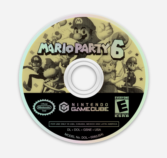 3″ Mario Party 6 STICKER Gamecube Disc Nintendo Luigi Peach Bowser Matte Finish