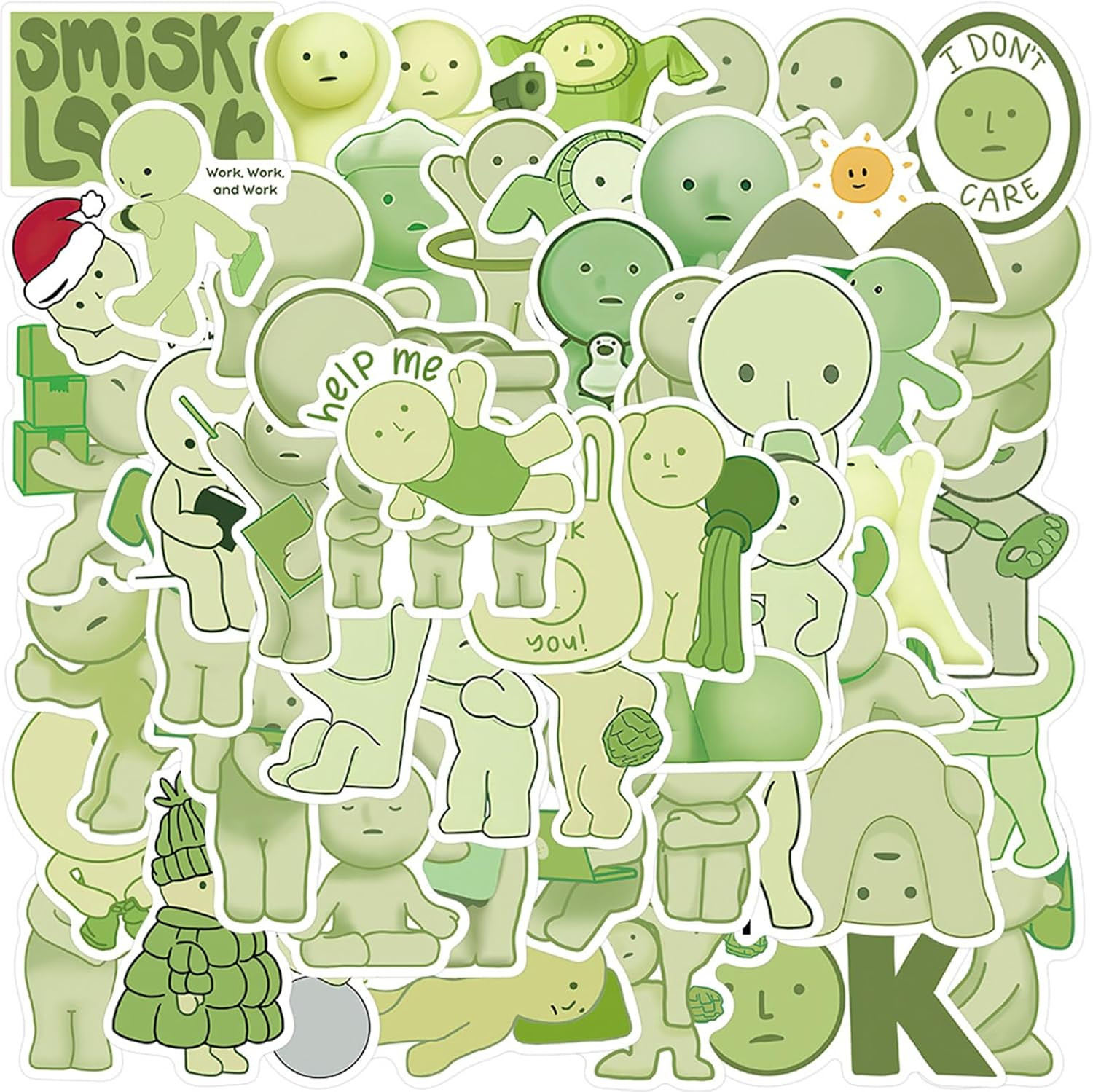 Cute Stickers 50 Pcs, Cartoon Waterproof Vinyl Sticker Merch, Perfect for Water