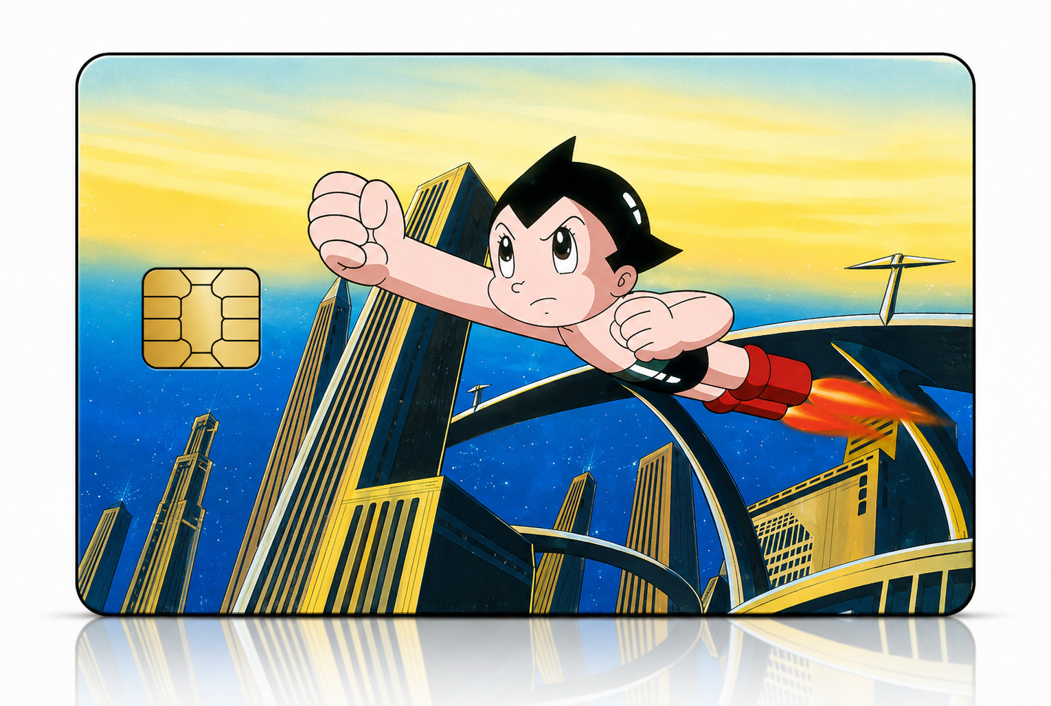 Astro Boy Flying Credit Card Skin Retro Anime Cartoon Debit Card Vinyl Wrap