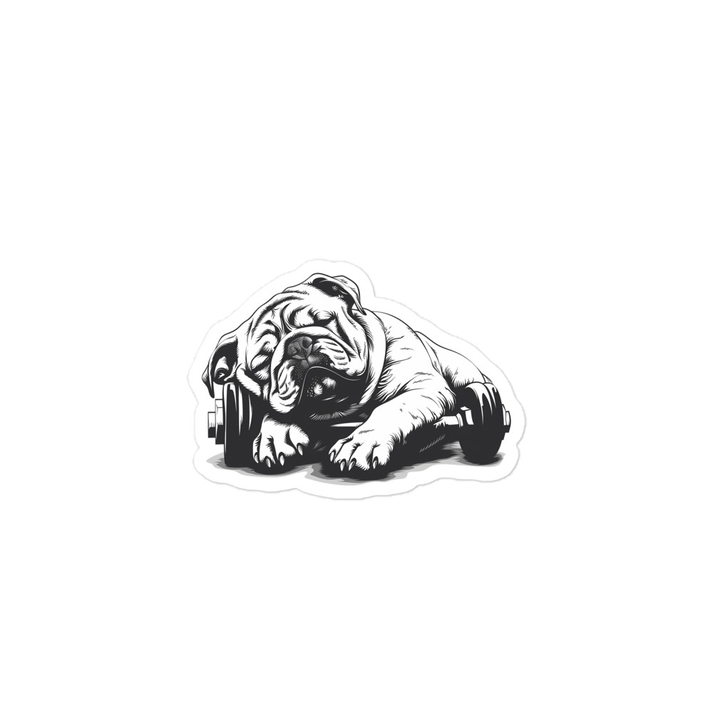 Bulldog Dog Sticker Puppy Sport Unique Design Sticker Print Adorable Gift Decal