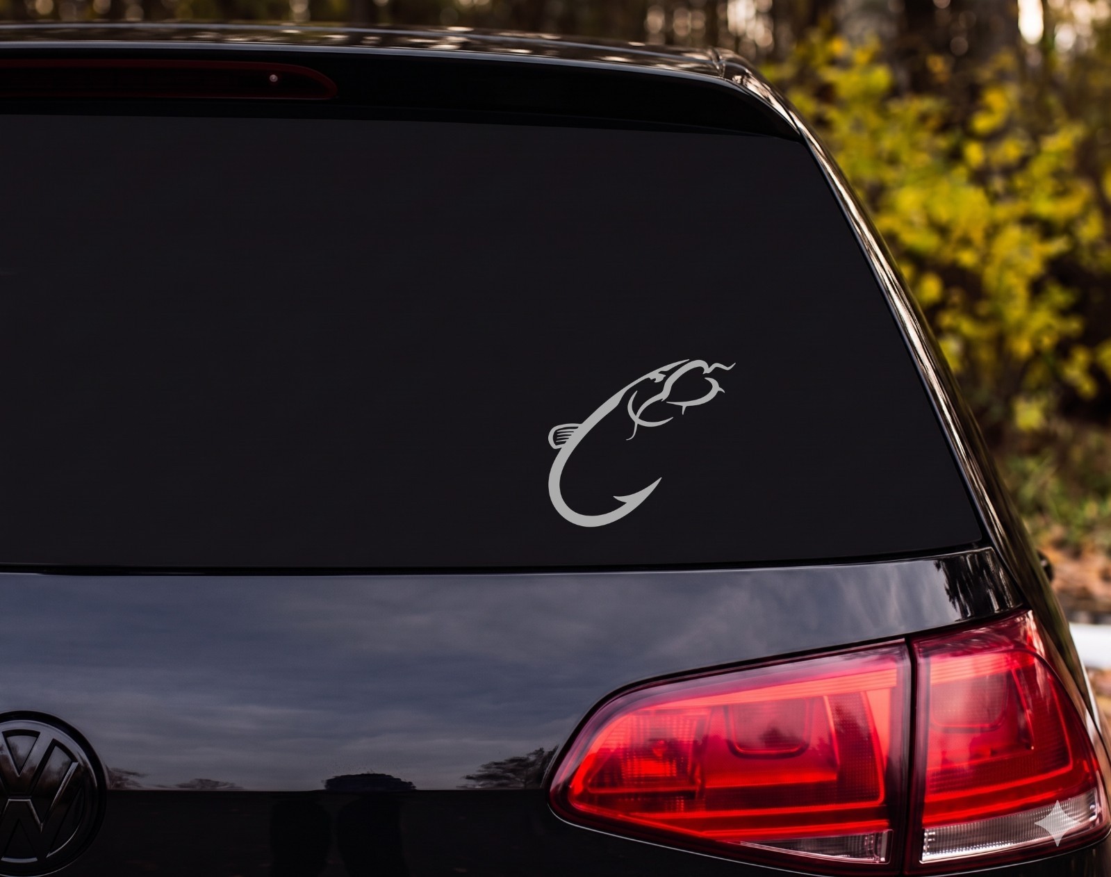 Catfish Fishing Hook Die Cut Vinyl Decal Outdoor Truck Bumper | Fishing Gift