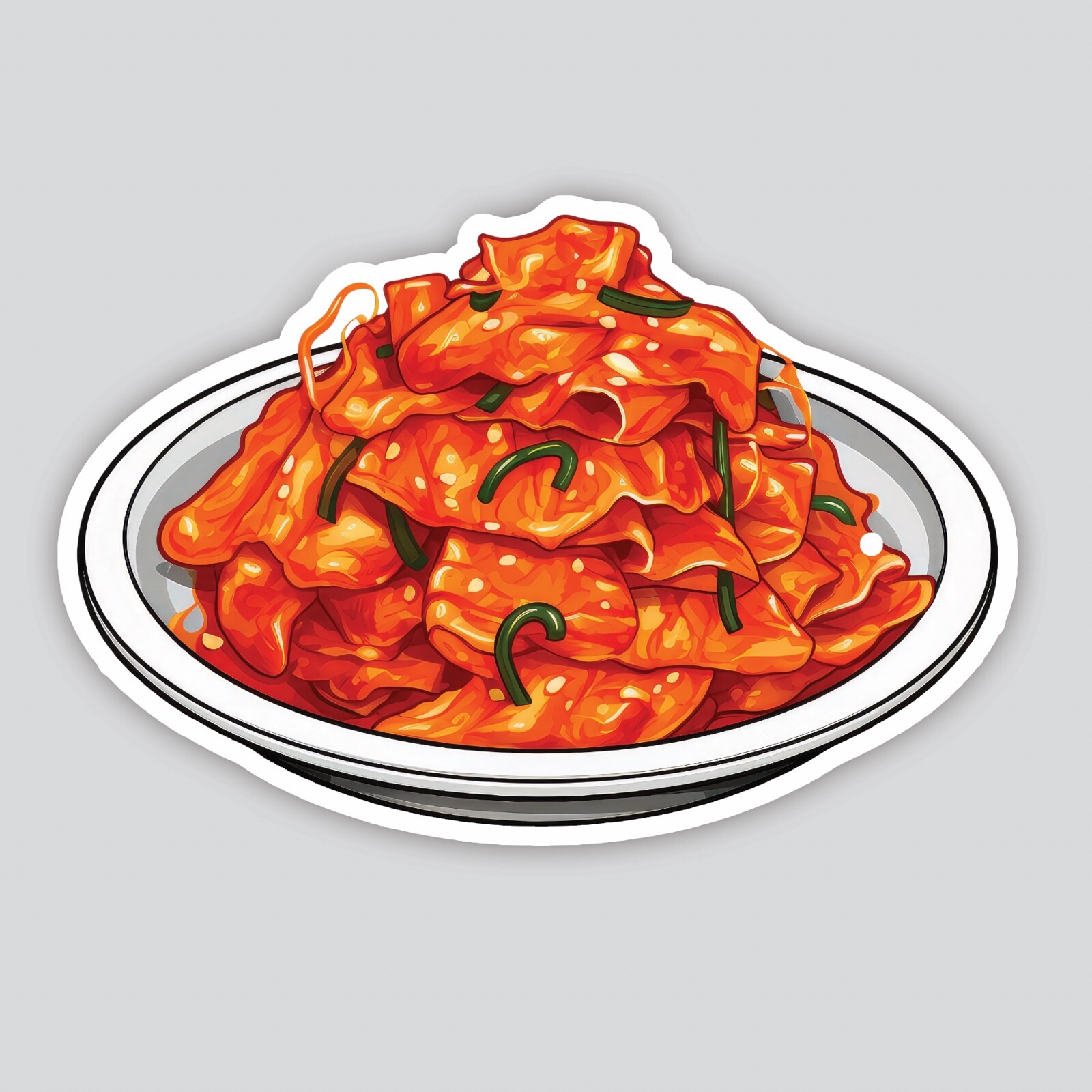 Korean Food Fish Cake Spicy Mix Scallion Side Dishes Banchan Vinyl Decal Sticker