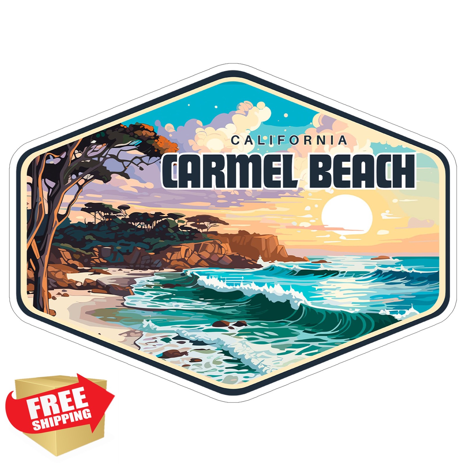 No Thorns Media Carmel Beach Sticker 4″