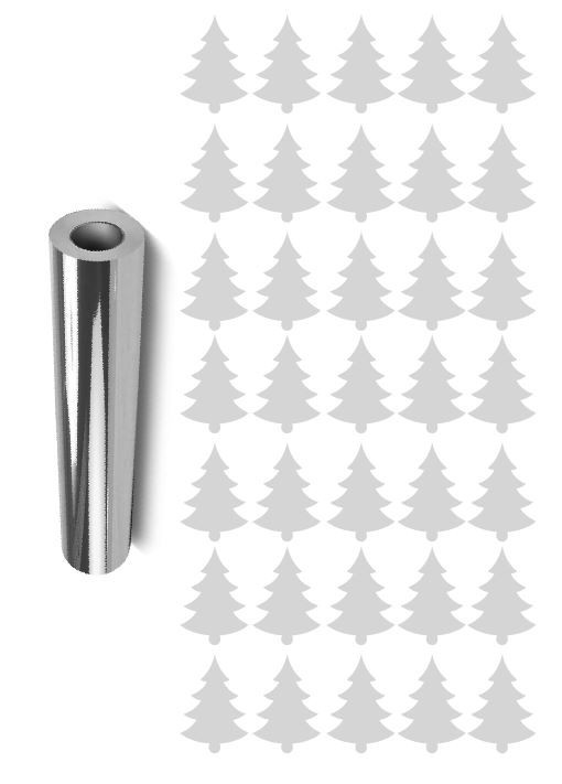 Tree Christmas Tree Xmas Tree Stickers Chrome Silver 1.25″ DC33
